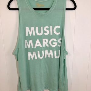 Mumu Mellow Mint Green Sleeveless Tank T-Shirt Small